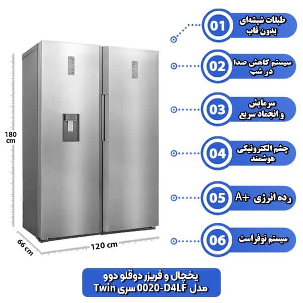 یخچال-و-فریزر-دوقلو-دوو-مدل-D4LF-0020-سری-Twin