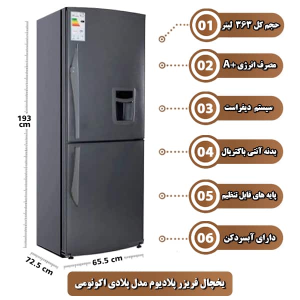 یخچال فریزر پلادیوم مدل پلادی اکونومی Pladi Economy