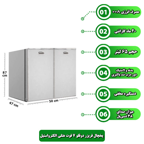 یخچال-فریزر-دوقلو-7-فوت-هتلی-الکترواستیل