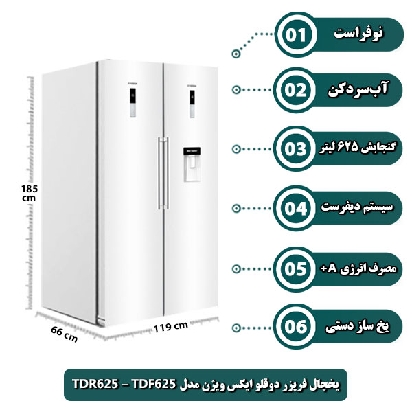 ی خچال-فریزر-دوقلو-ایکس-ویژن-مدل-TDF625-–-TDR62