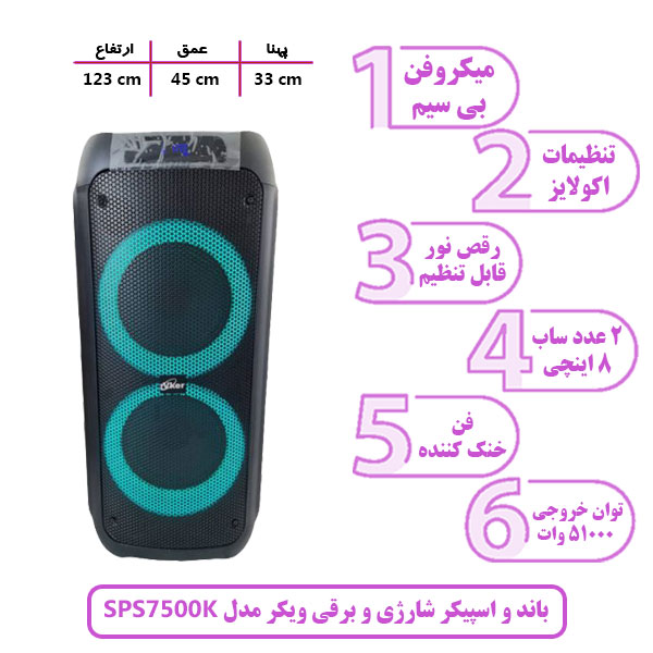  و برقی ویکر مدل SPS 7500K